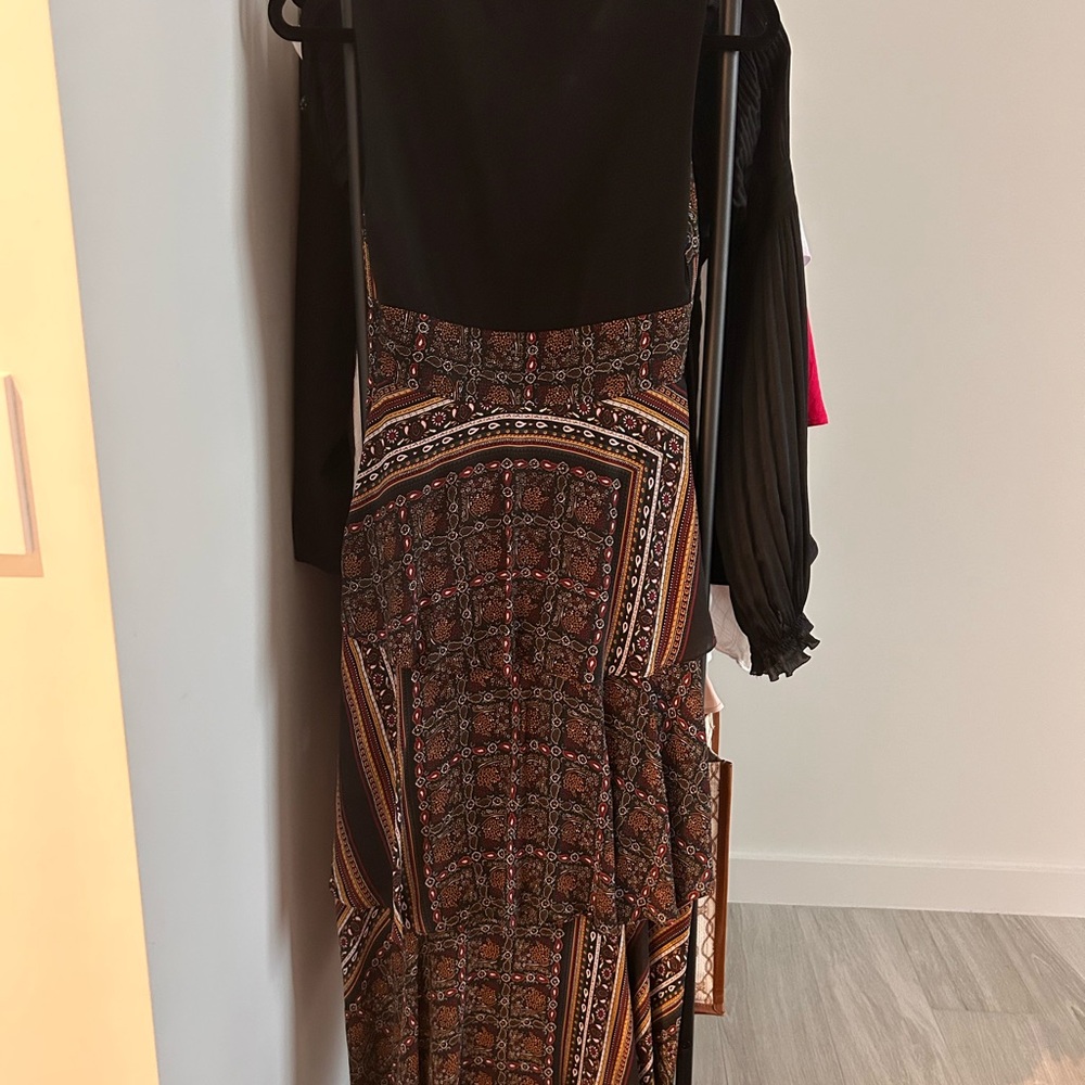 A.L.C. Hayley Scarf-Print Tiered Silk Midi Dress Boho Vacation Spring Size 2. - Picture 8 of 9